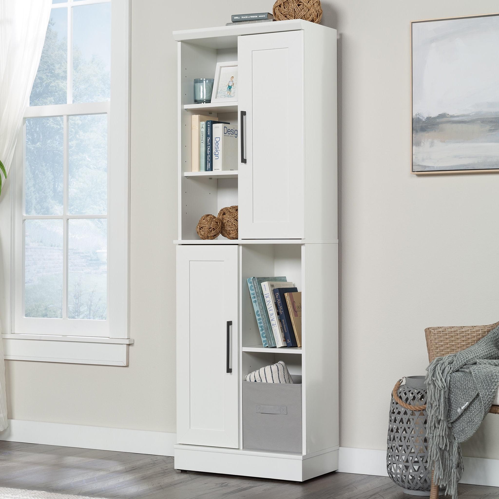 Soft White Adjustable Shelves 2-Door Storage Cabinet