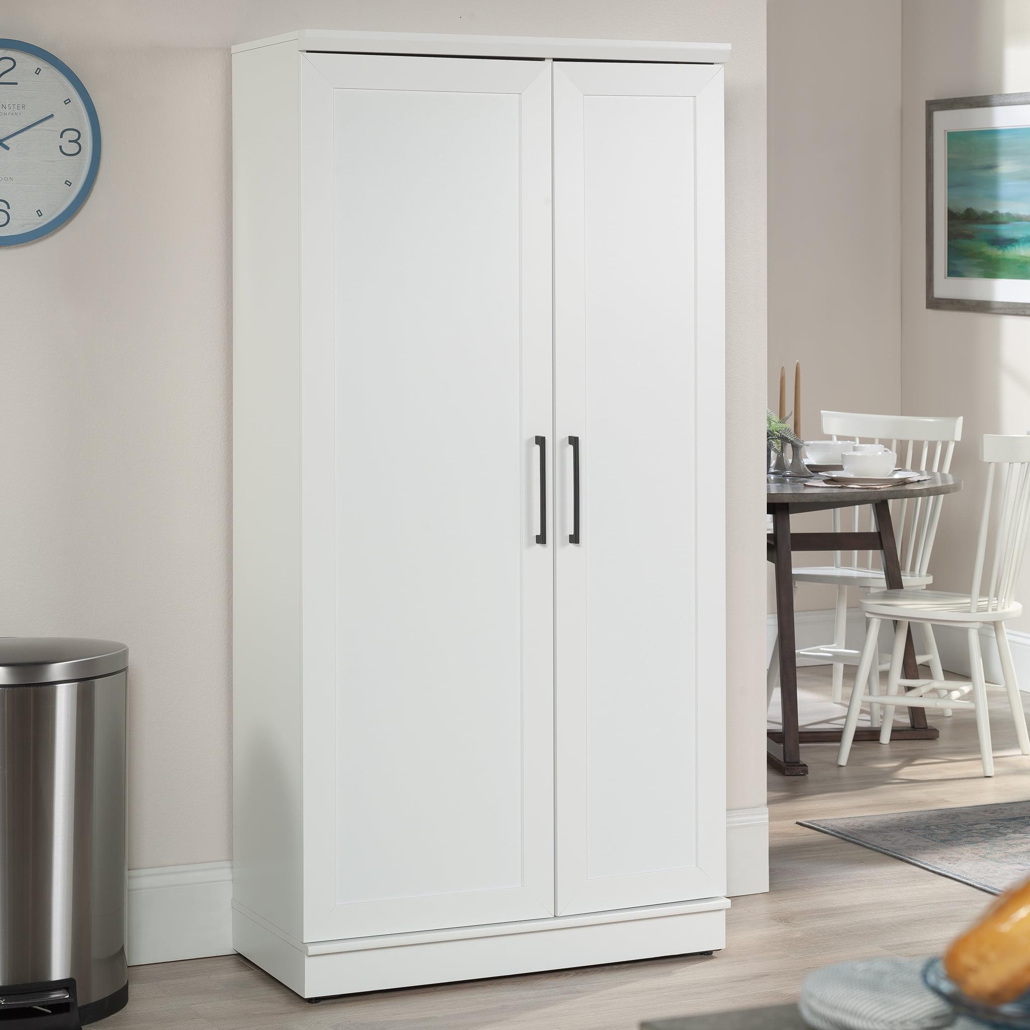 Soft White Freestanding Office Cupboard with Adjustable Shelving