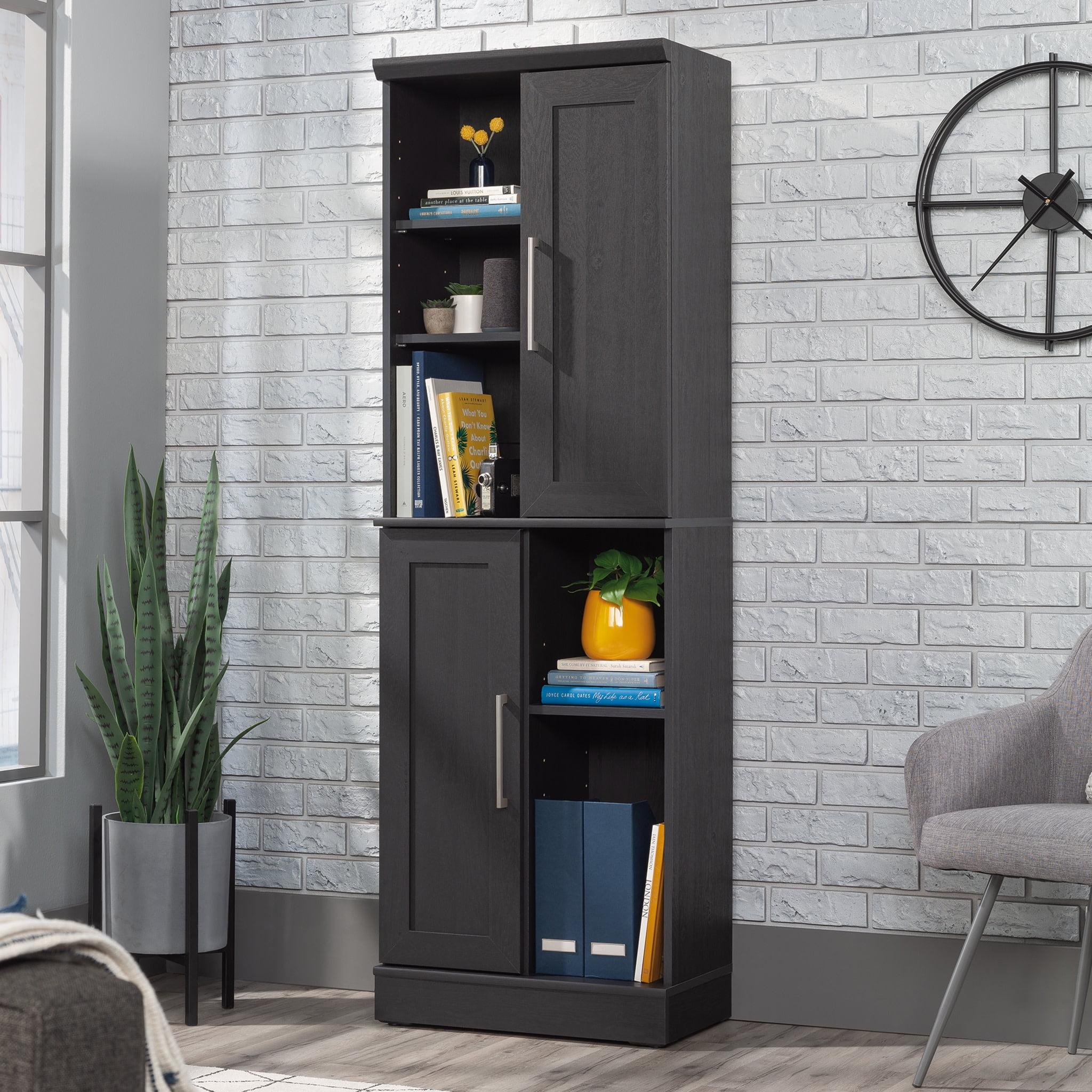 Sauder Homeplus Engineered Wood Storage Cabinet in Raven Oak Finish