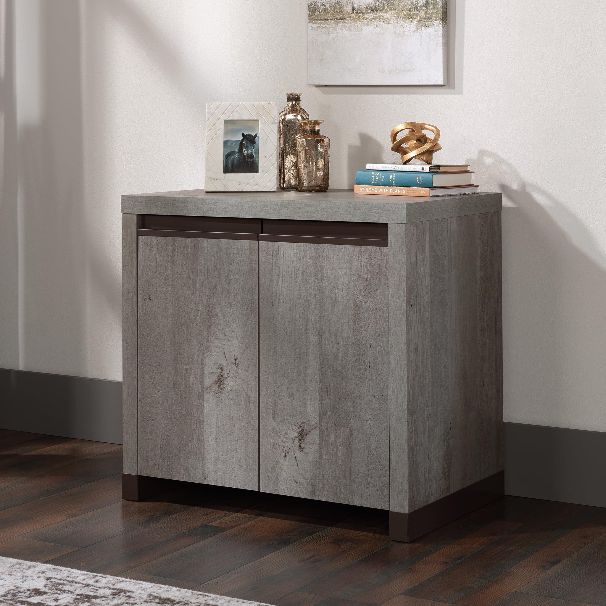 Mystic Oak Gray Freestanding Office Credenza with Adjustable Shelving