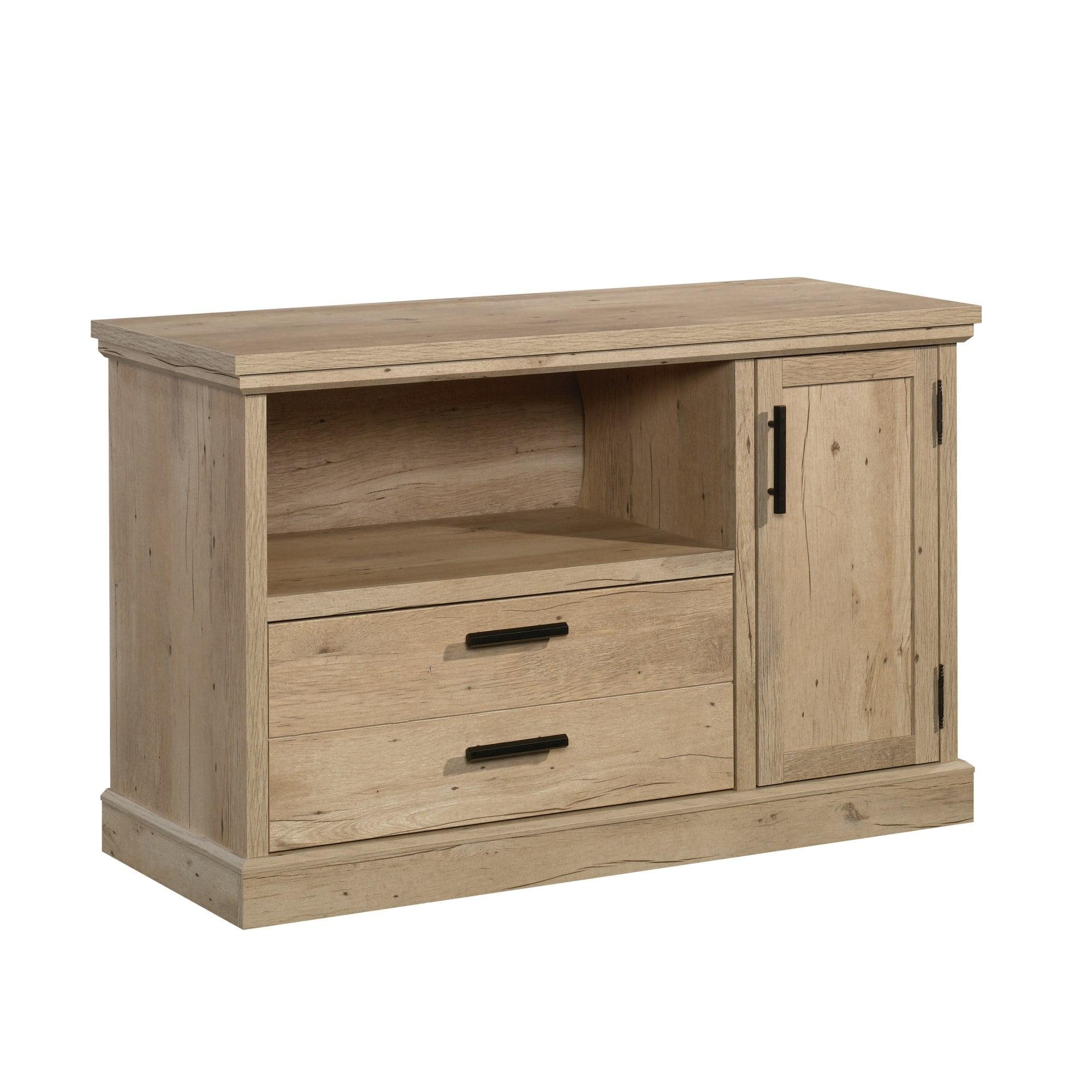 Prime Oak Small Credenza with Adjustable Shelf and File Drawer