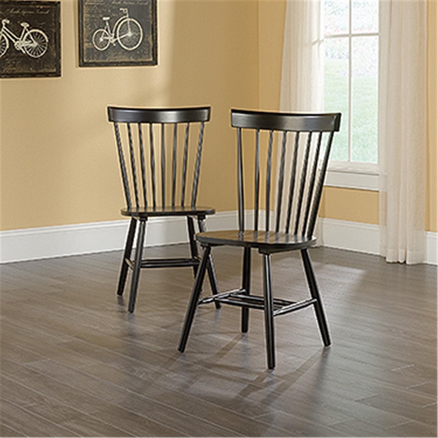 2pk New Grange Spindle Back Chairs Black - Sauder: Solid Wood, Unupholstered, Set of Two