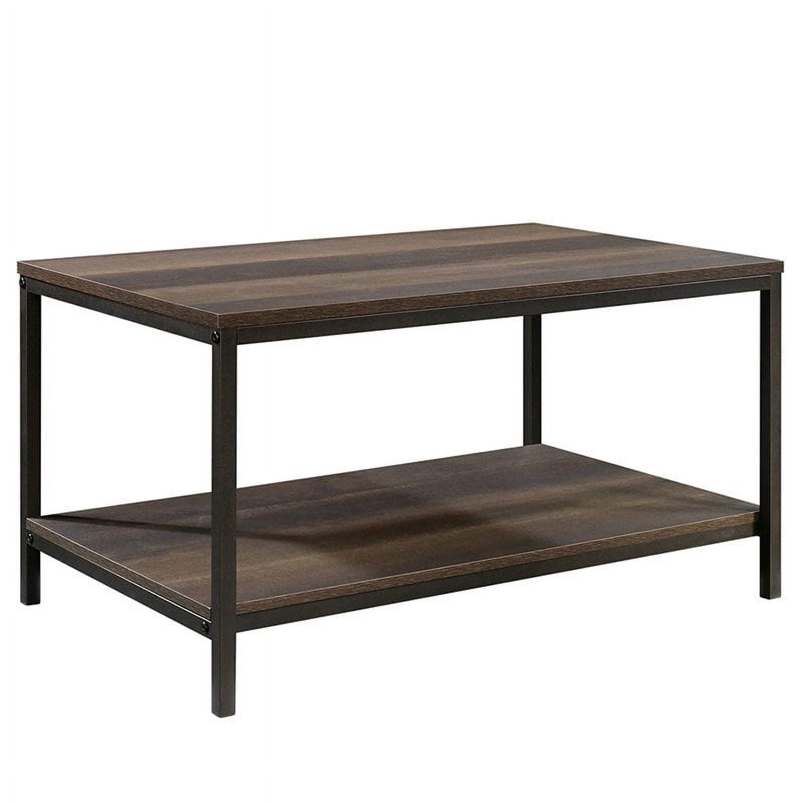 Sleek Industrial Smoke Oak Coffee Table with Metal Frame