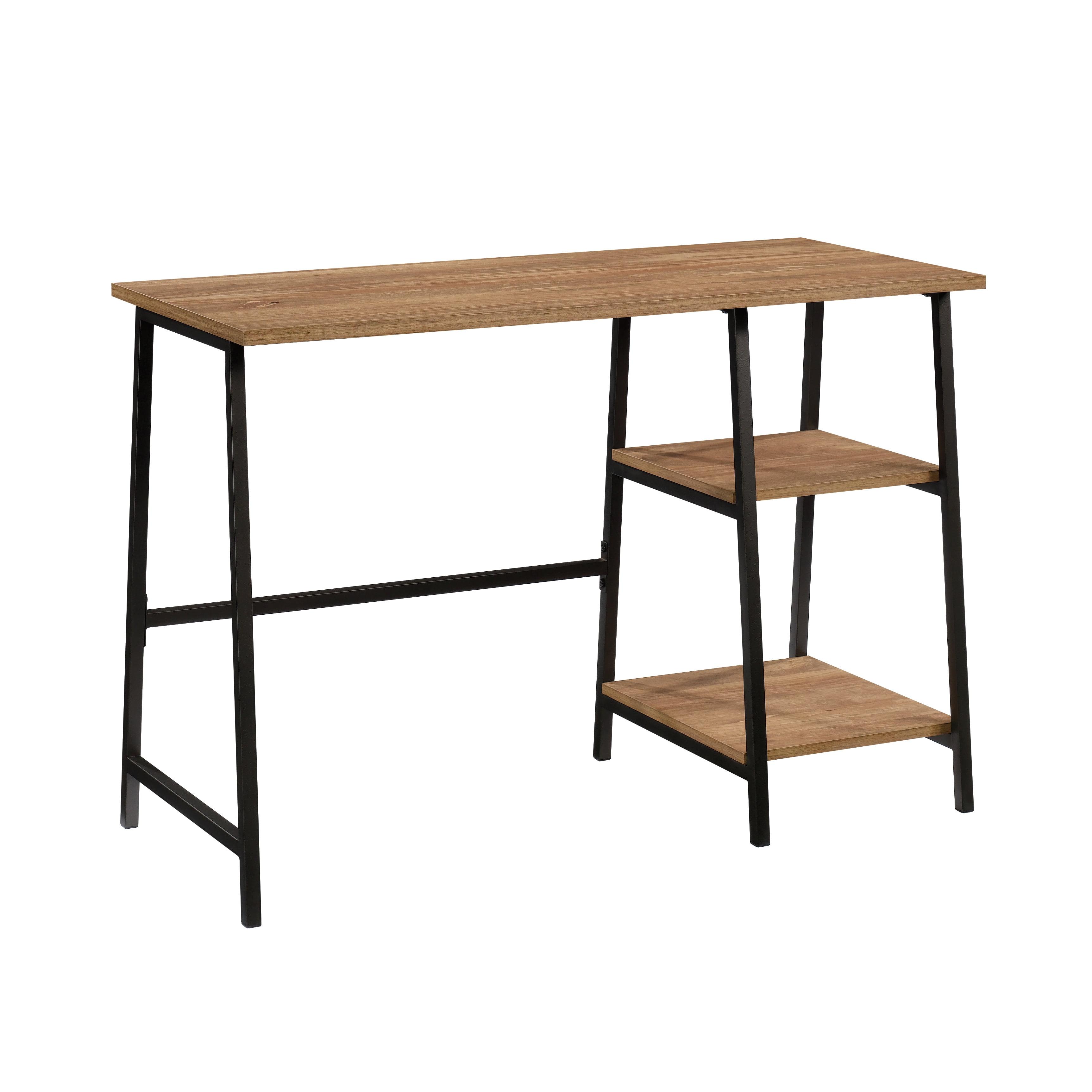 Sindoori Mango and Black Wood Desk with Shelves