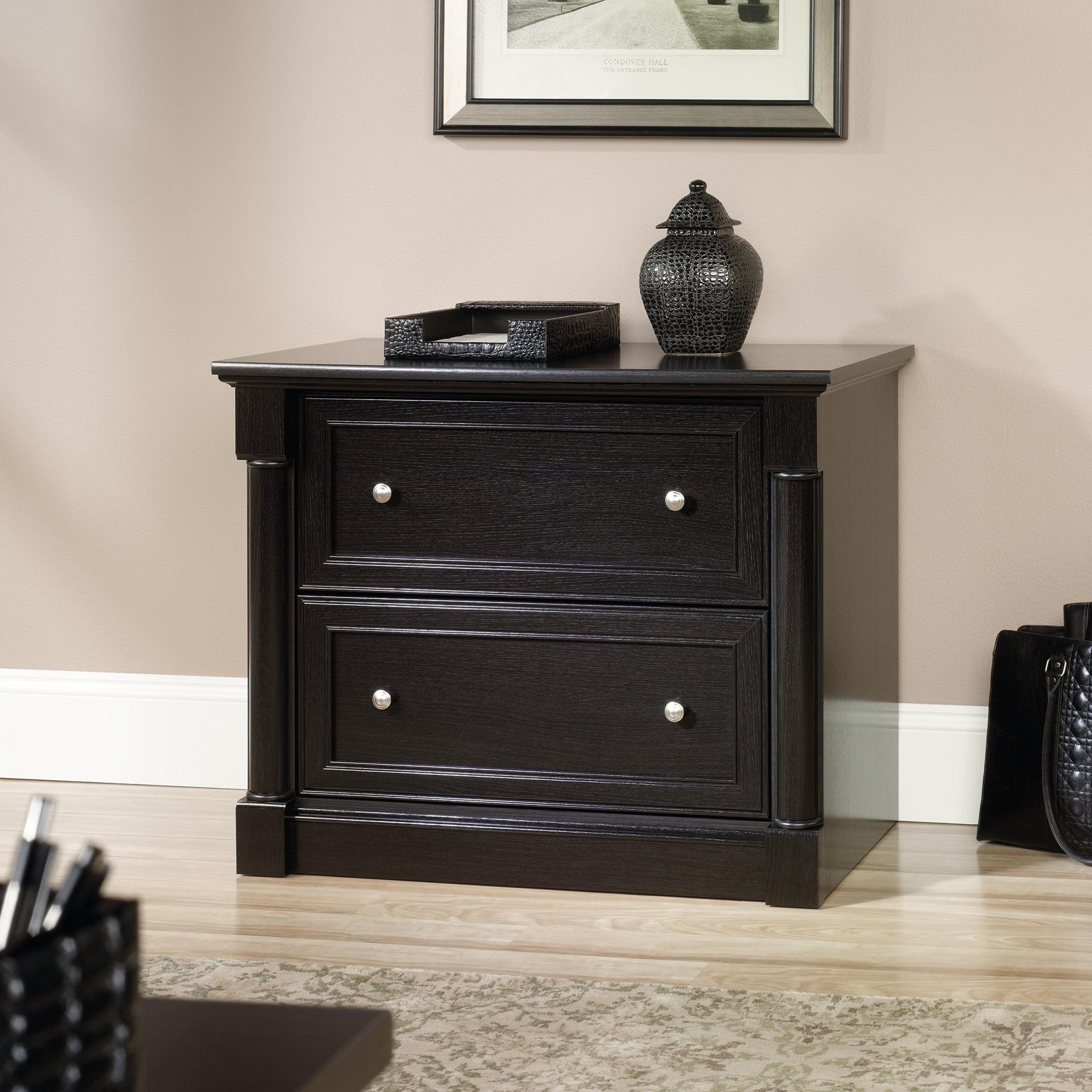 Sauder Palladia Lateral File Cabinet Wind Oak: Mid-Century Modern, 2-Drawer, Particle Board, 29.606"H