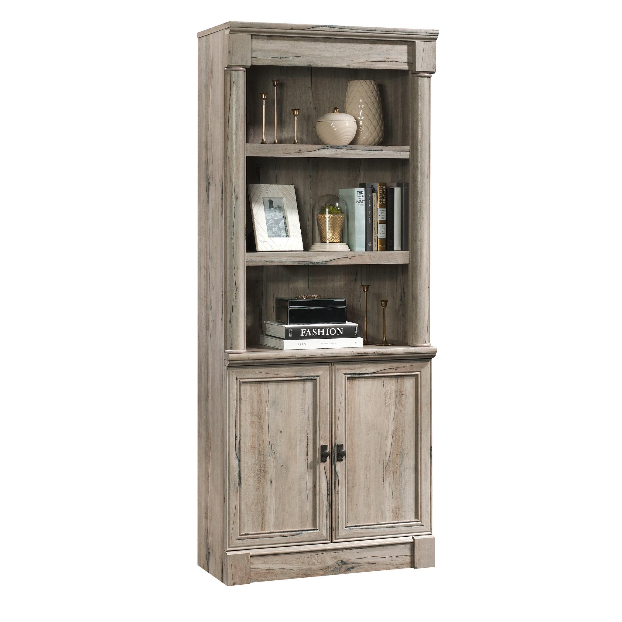 72" Palladia Library with Doors Split Oak - Sauder: Adjustable Storage, Enclosed Back Panel