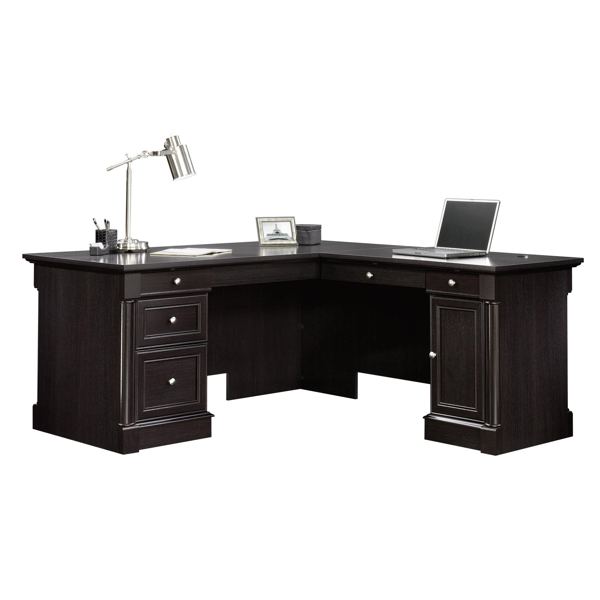 Sauder Palladia Engineered Wood L-Shaped Computer Desk in Wind Oak