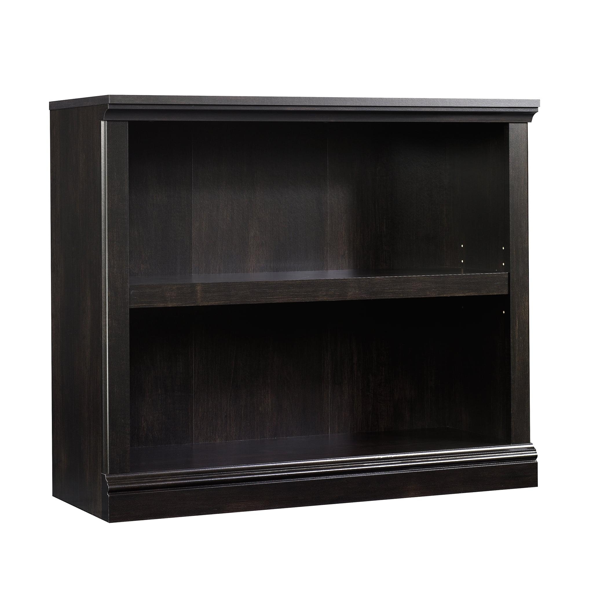 Sauder 29.9" 2Shelf Bookshelf Estate Black : Adjustable, Laminated, Mid-Century Modern Style: Particle Board Frame, Console Design