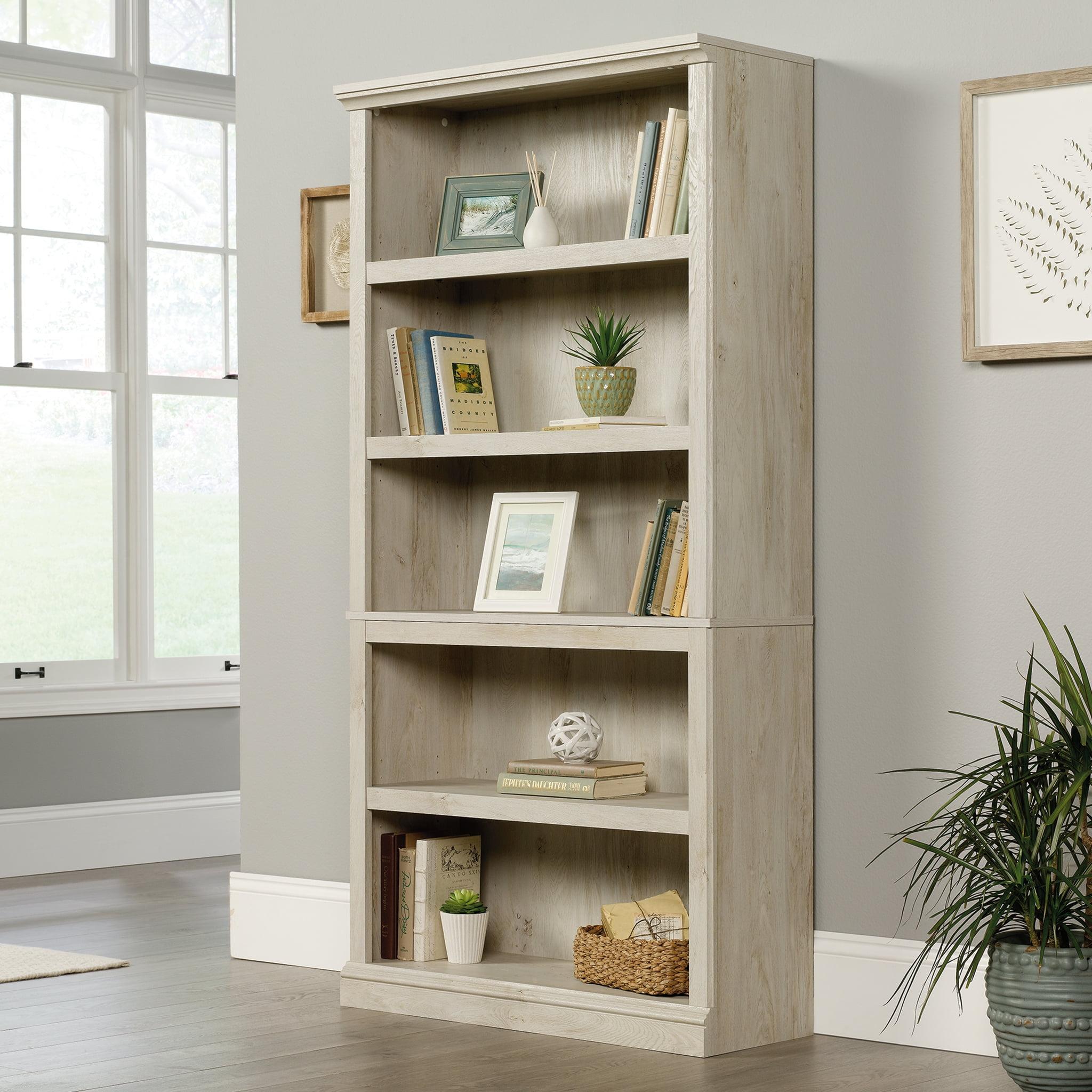 Chalked Chestnut 5-Shelf Adjustable Wood Bookcase