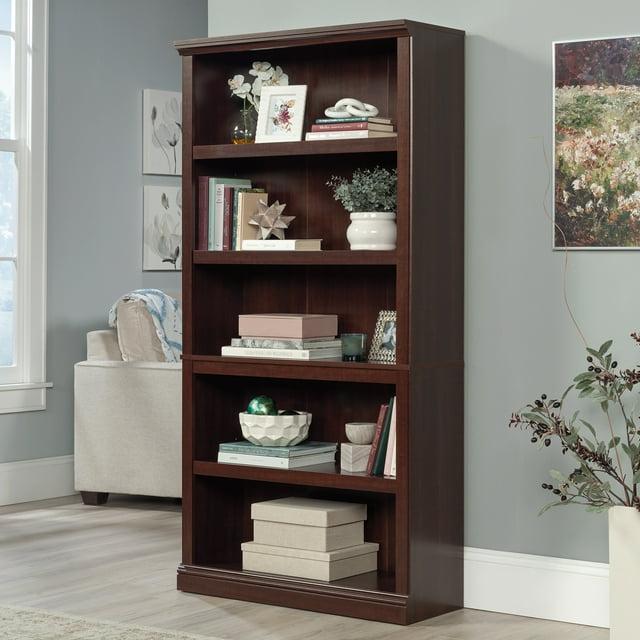 70" 5 Shelf Bookcase Select Cherry Red - Sauder: Transitional Style, MDF Frame, Adjustable Shelves