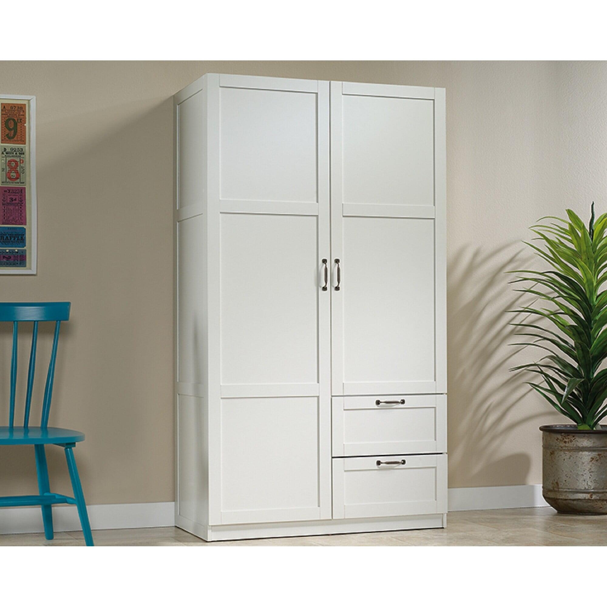 Sauder Wardrobe/Storage Cabinet, White Finish