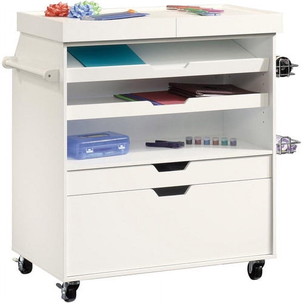 Sauder Select Craft Storage Cart, White