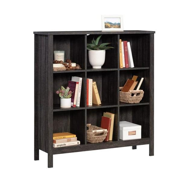 Sauder 41.85" 9 Cube Storage Bookcase Blade Walnut: Laminated Organizer, Transitional Style, MDF Construction