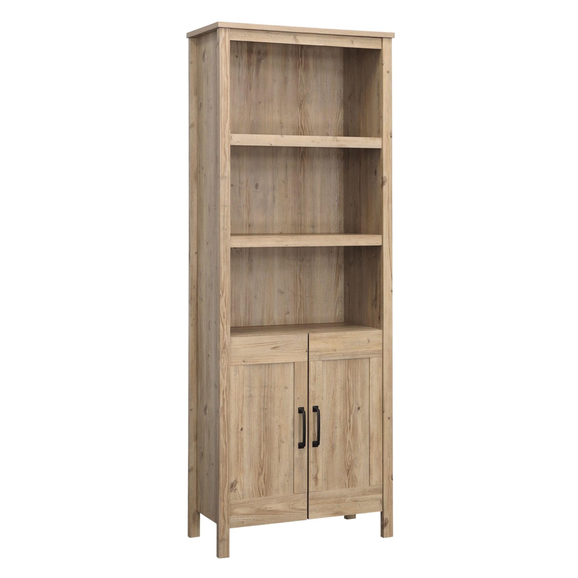 Khaki Pine Adjustable Kids Bookcase with Doors