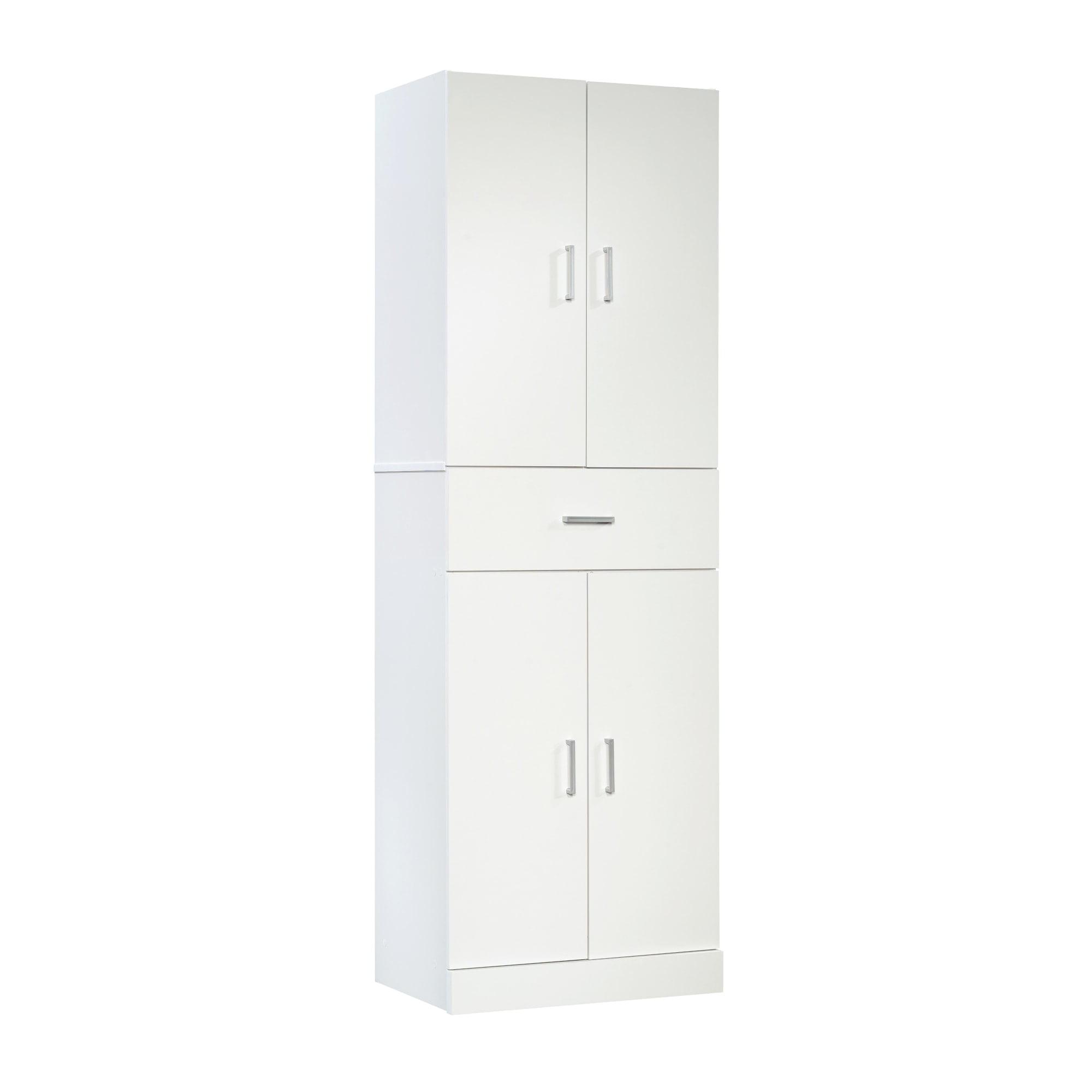 Sauder 4 Door Contemporary Storage Cabinet with Drawer White