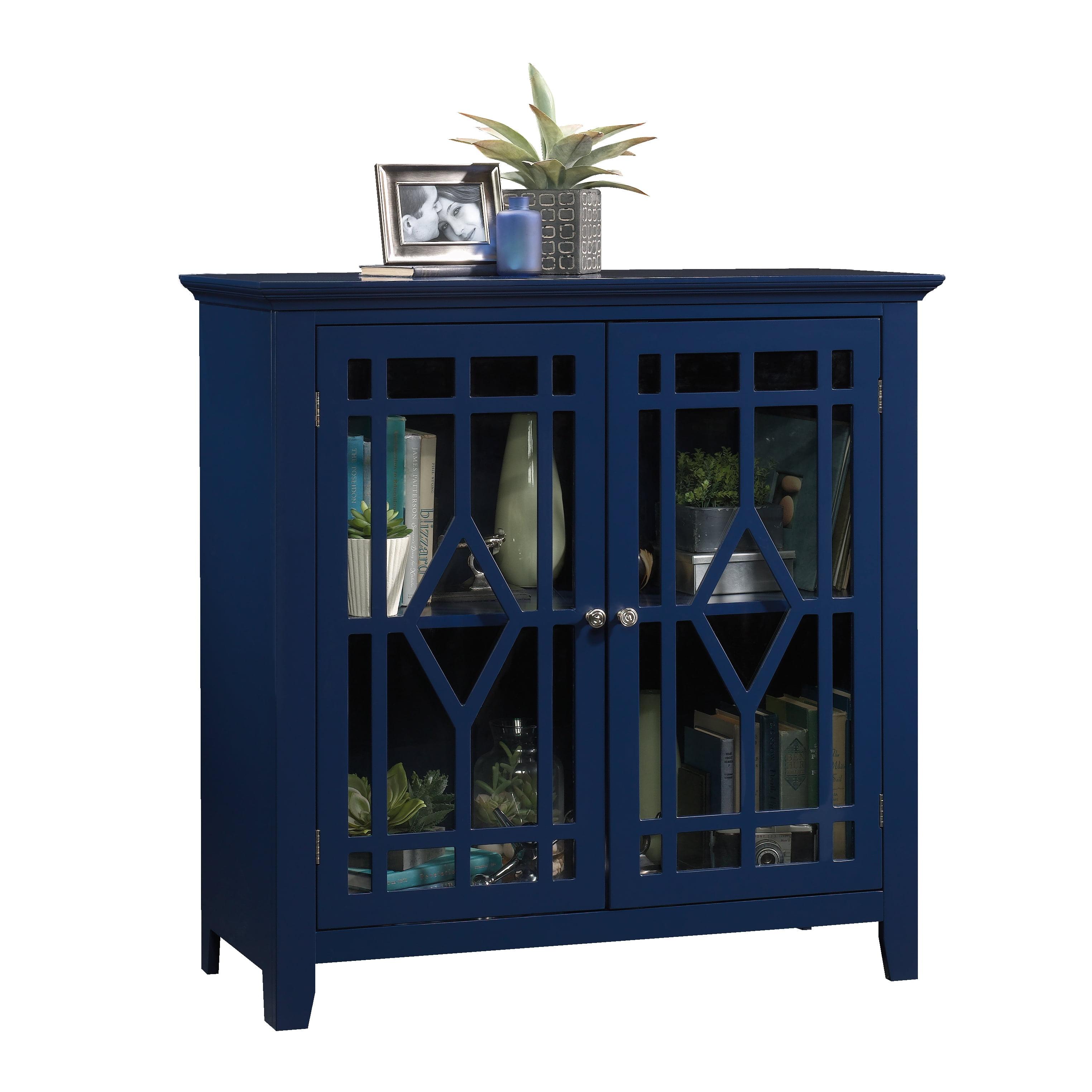 Indigo Blue Freestanding Accent Cabinet with Adjustable Shelving