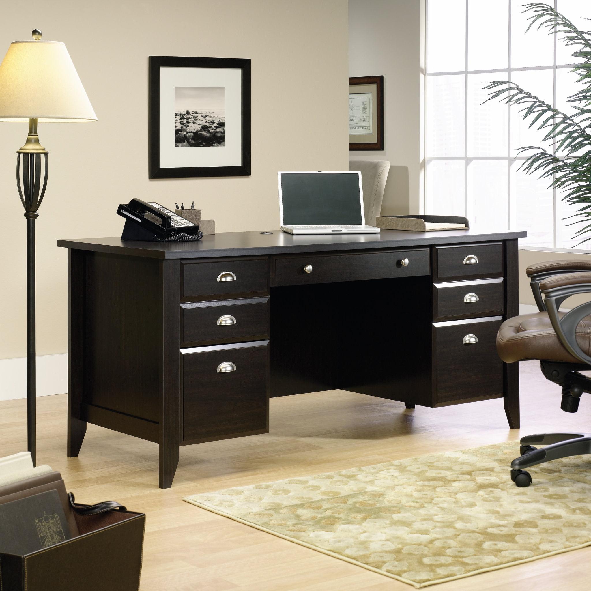 Sauder Shoal Creek Executive Desk, Jamocha Wood Finish