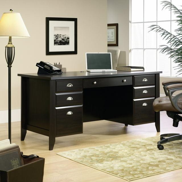 Sauder Shoal Creek Executive Desk, Jamocha Wood Finish