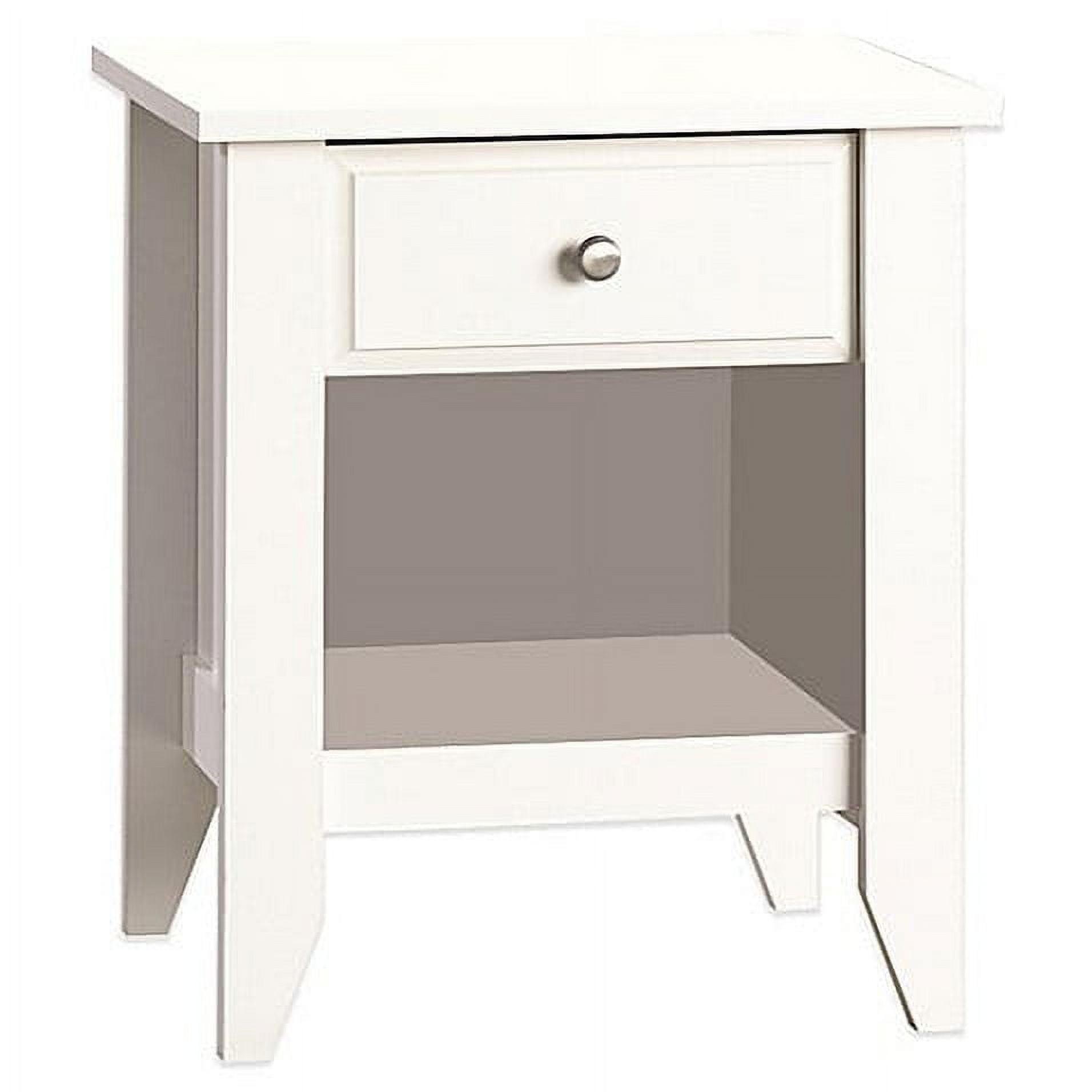 Soft White Shoal Creek Nightstand with Smooth Metal Runners