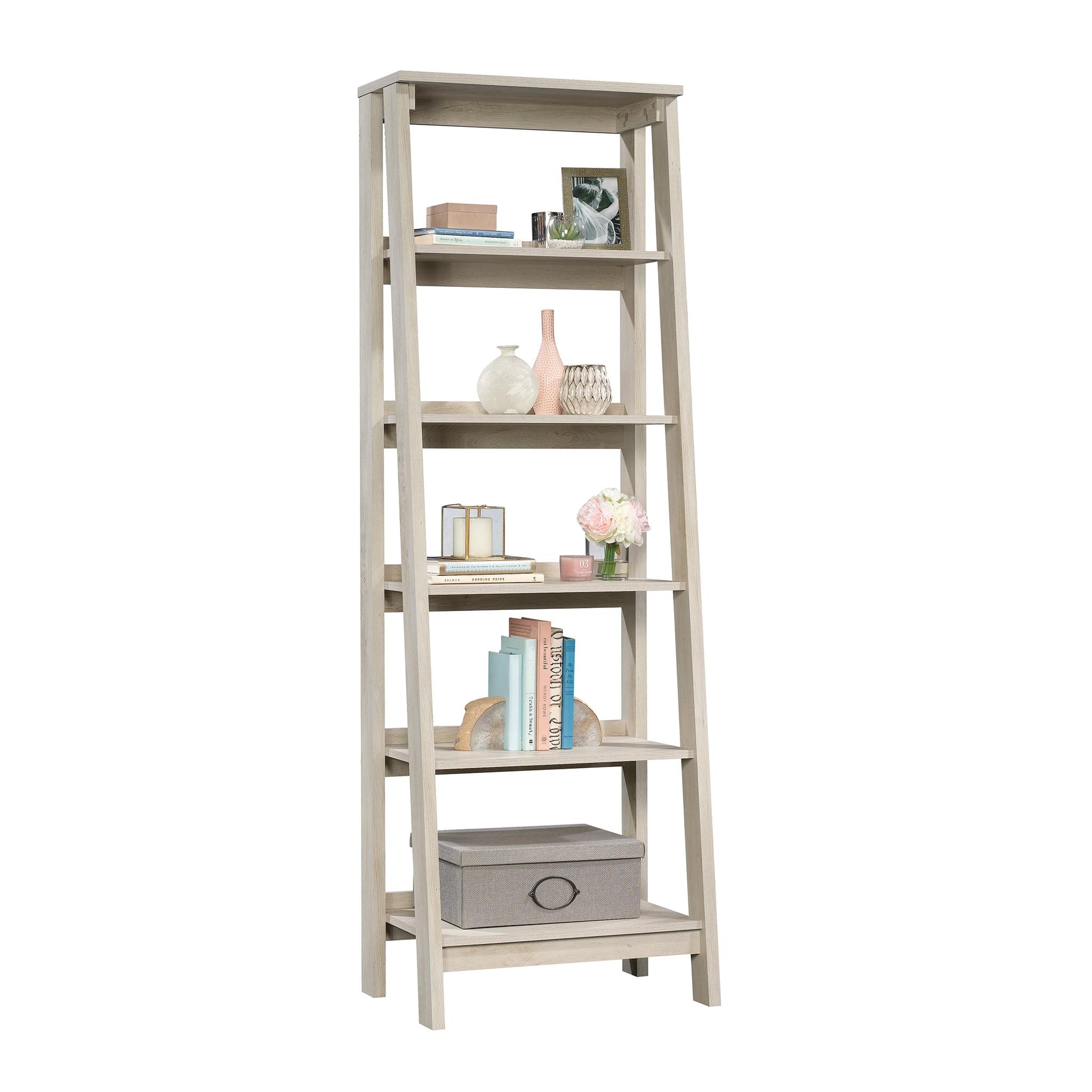 71" Chalked Chestnut Adjustable 5-Shelf Bookcase with Cubes