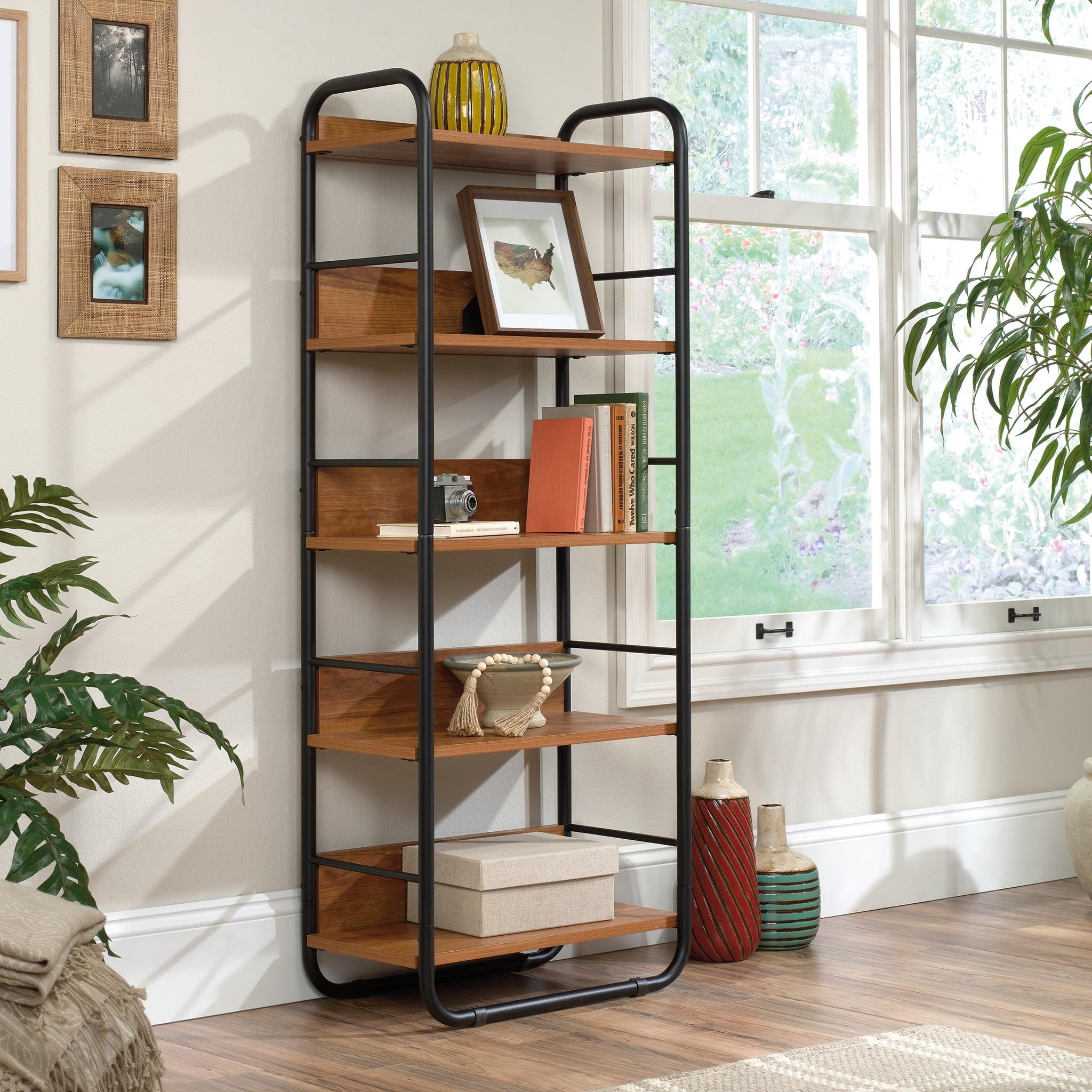 Modern Flair Black Metal Frame 5-Shelf Open Bookcase