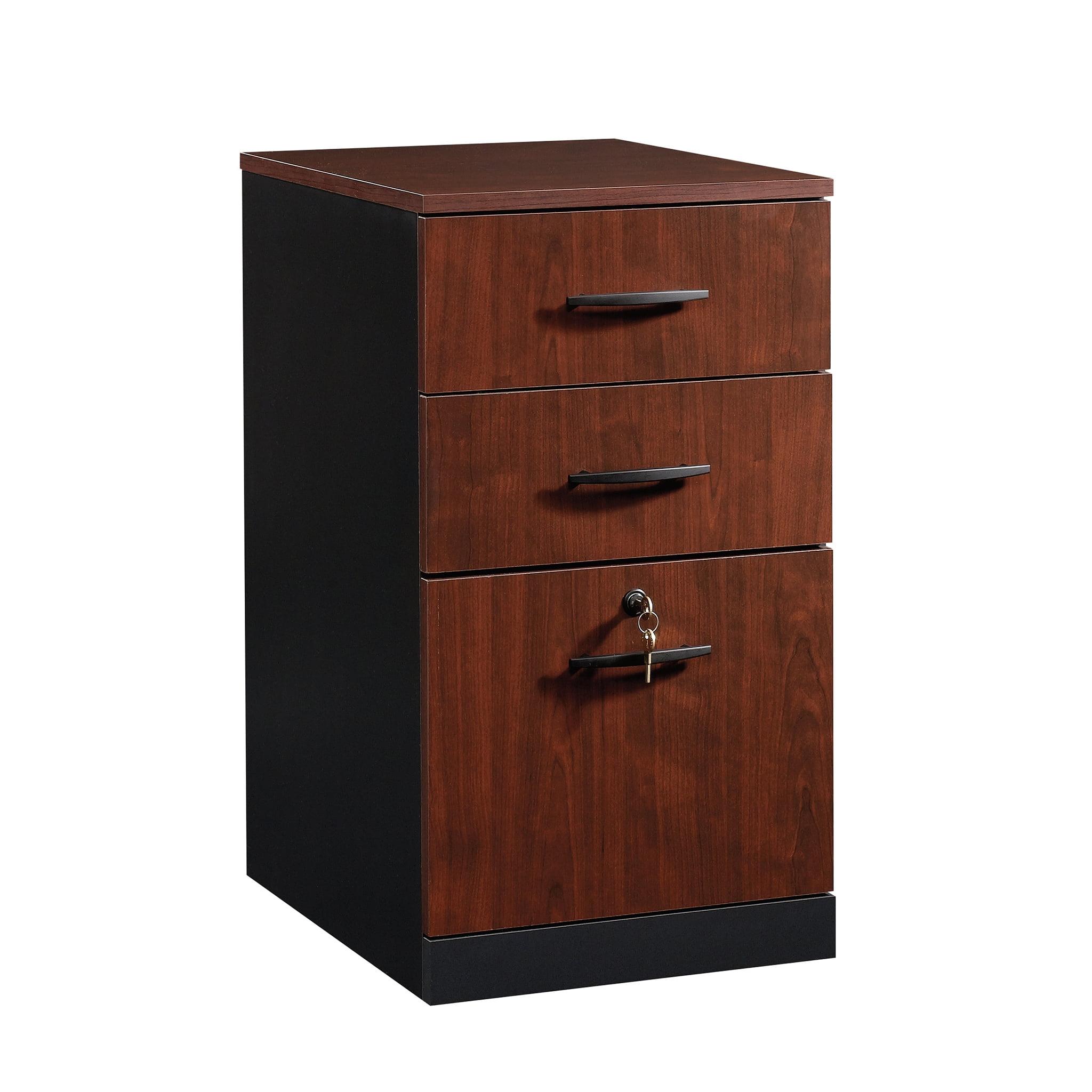 Classic Cherry Mobile 3-Drawer Legal File Pedestal with Lock