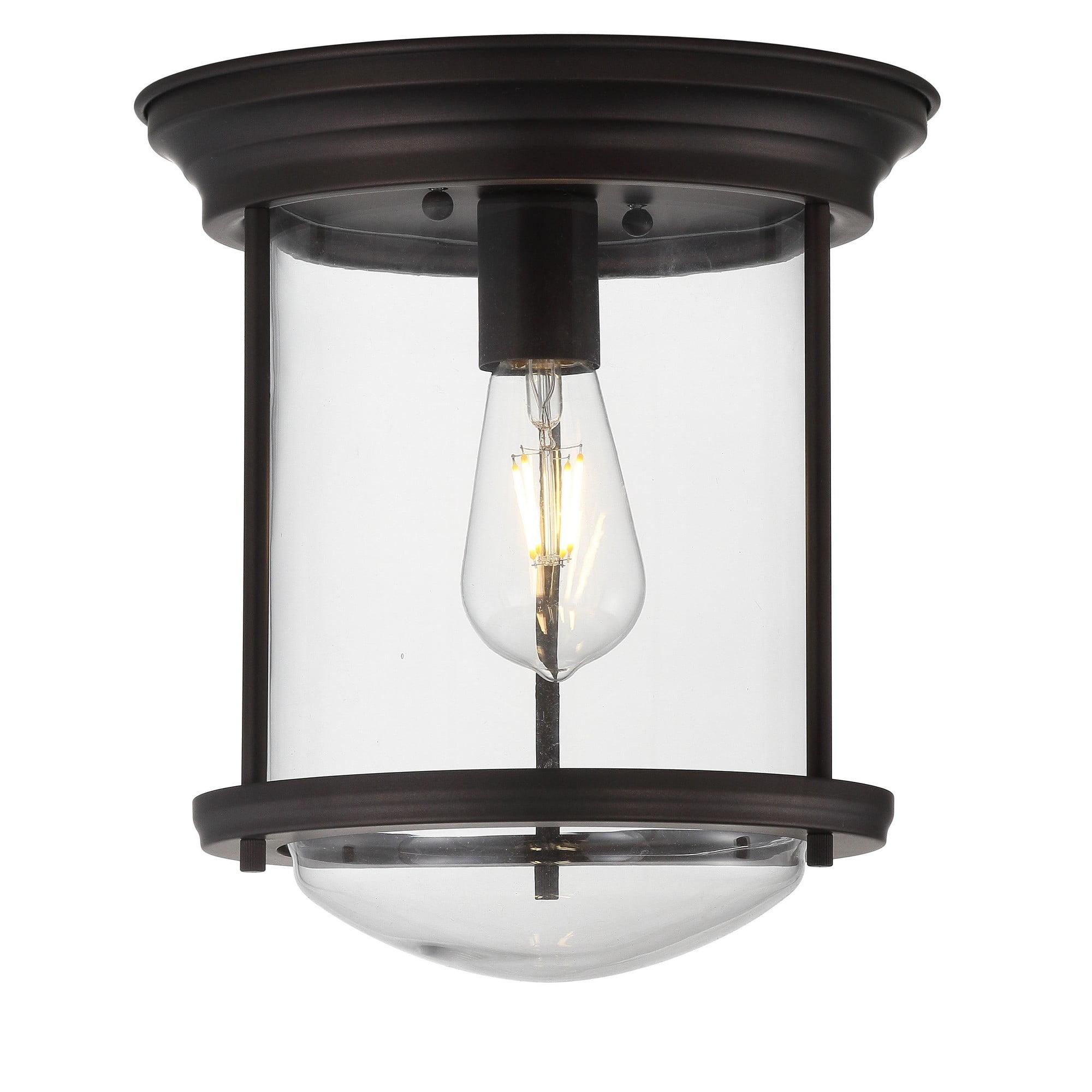 Harbor-Inspired 10.25" Oil Rubbed Bronze Glass LED Ceiling Light