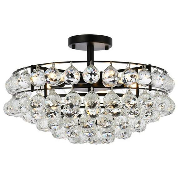 Elegant Lighting Savannah 18 inch flush mount in black