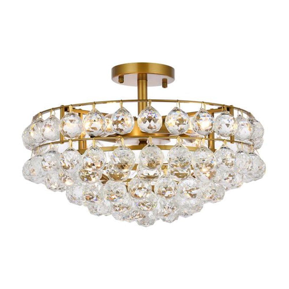 Elegant Lighting Savannah 5 - Light Flush Mount in  Brass