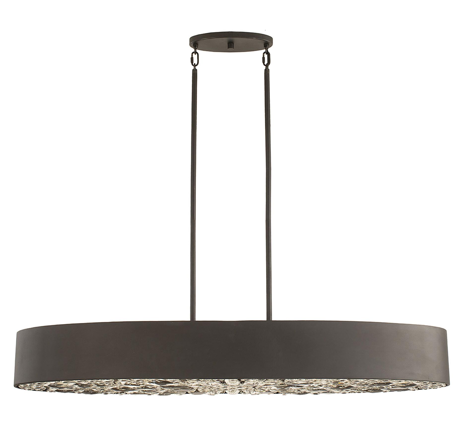 Black Cashmere Glam Crystal 6-Light Linear Chandelier