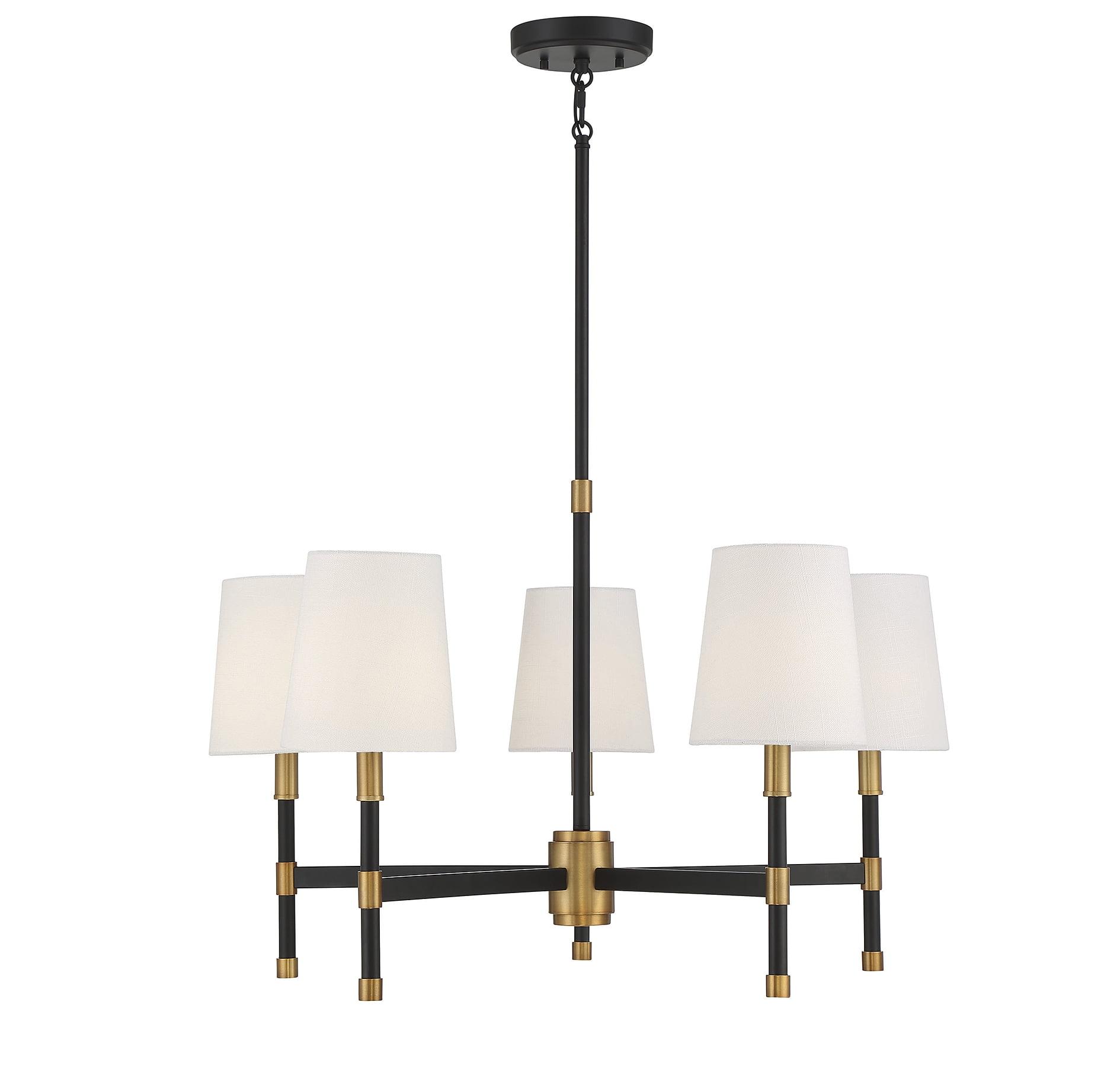 Contemporary Traditional Five Light Chandelier-Matte Black/Warm Brass Finish Bailey Street Home 159-Bel-4636286