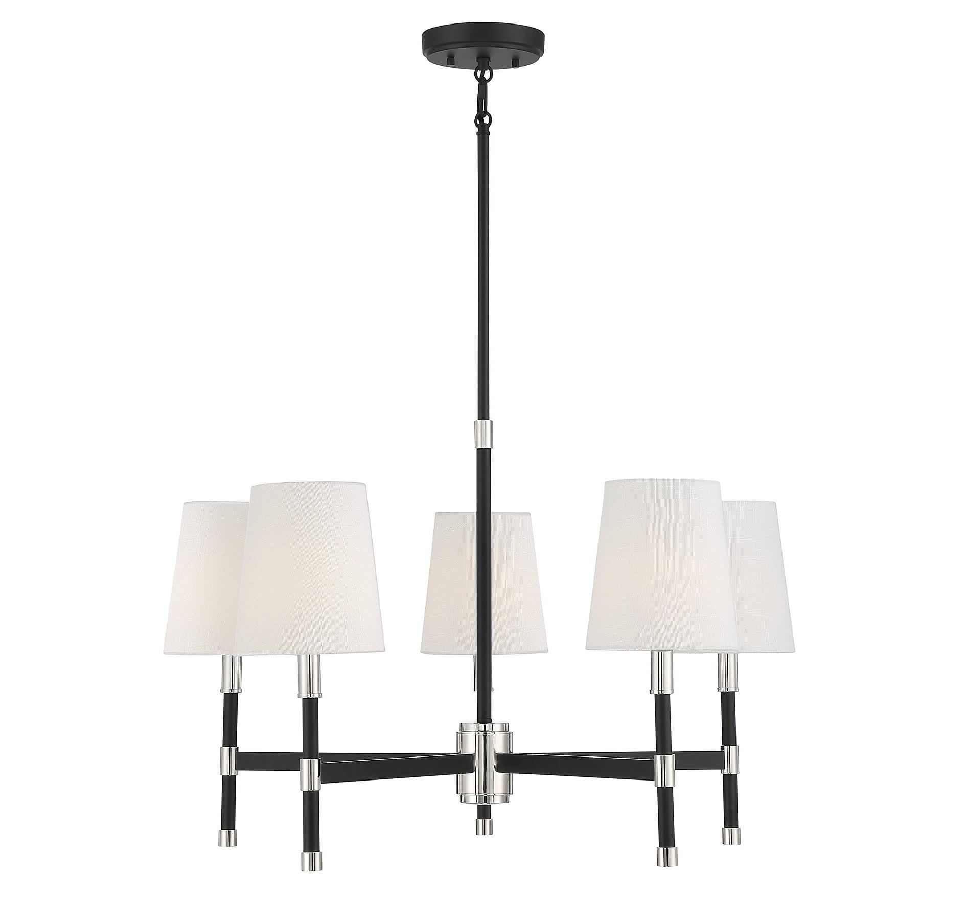 Brody Matte Black and Polished Nickel 5-Light Chandelier