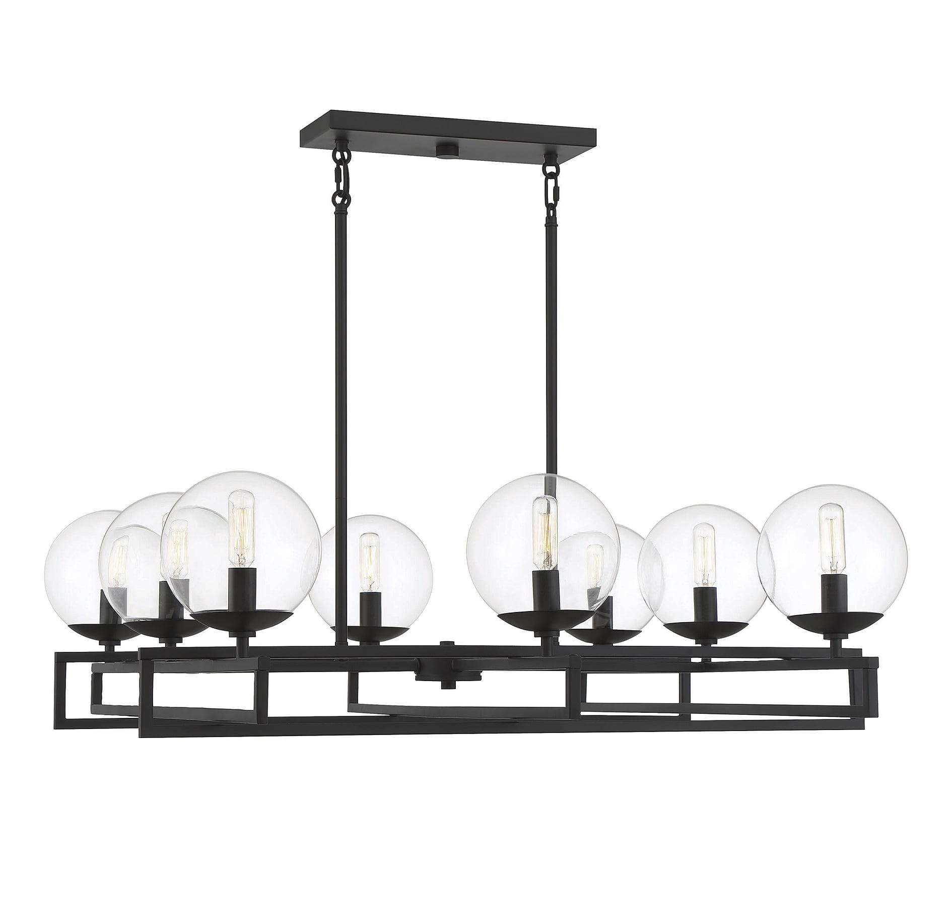 Crosby Matte Black 8-Light Mid-Century Modern Chandelier