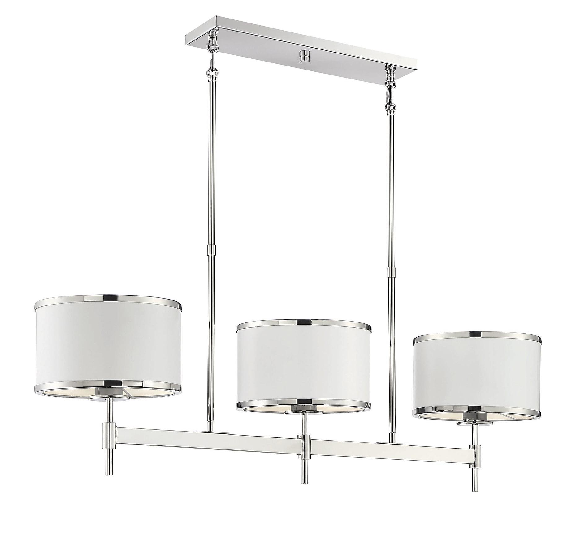 Delphi Polished Nickel 3-Light Linear Drum Chandelier