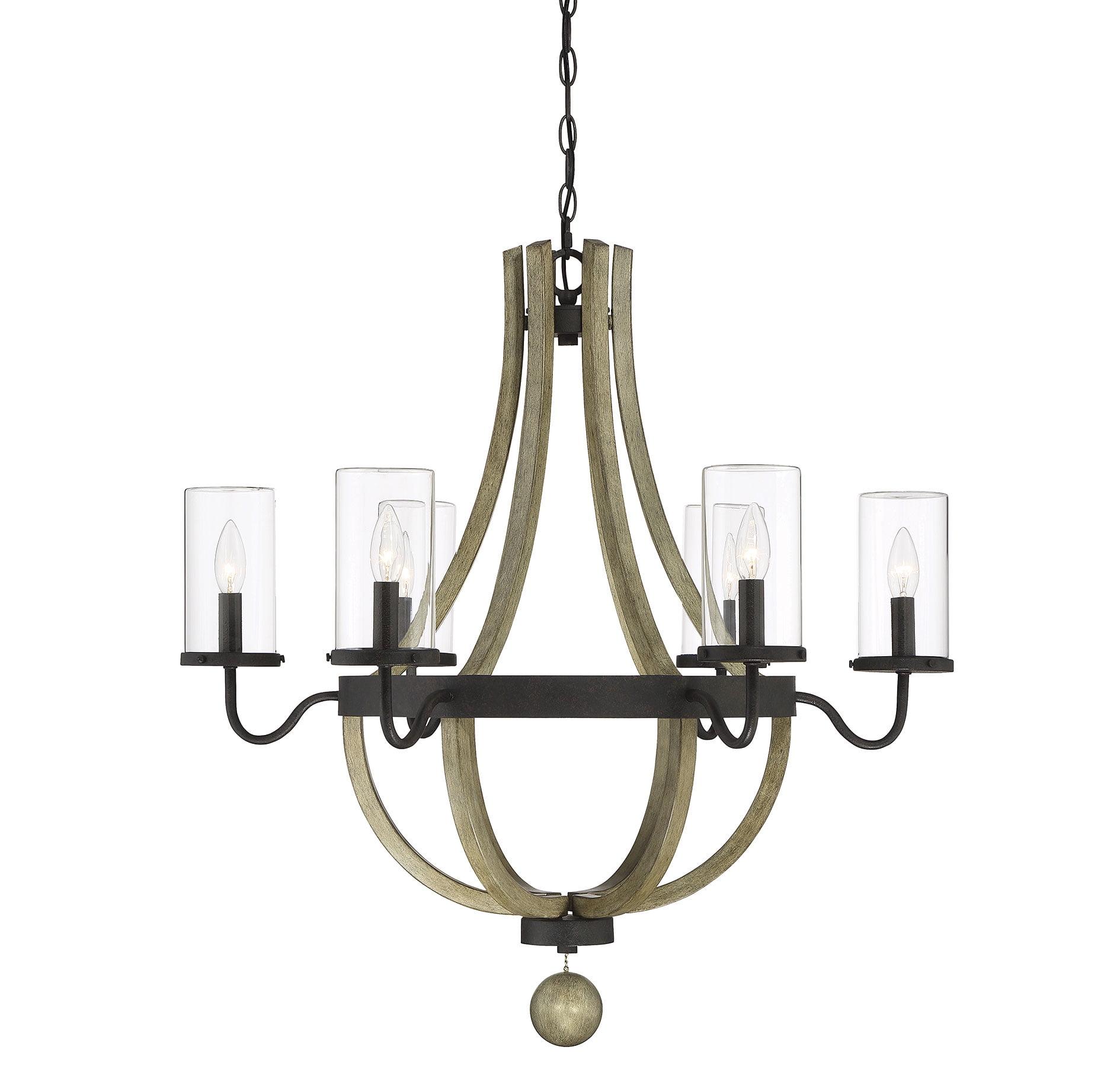 Eden Weathervane 6-Light Outdoor Chandelier with Clear Glass