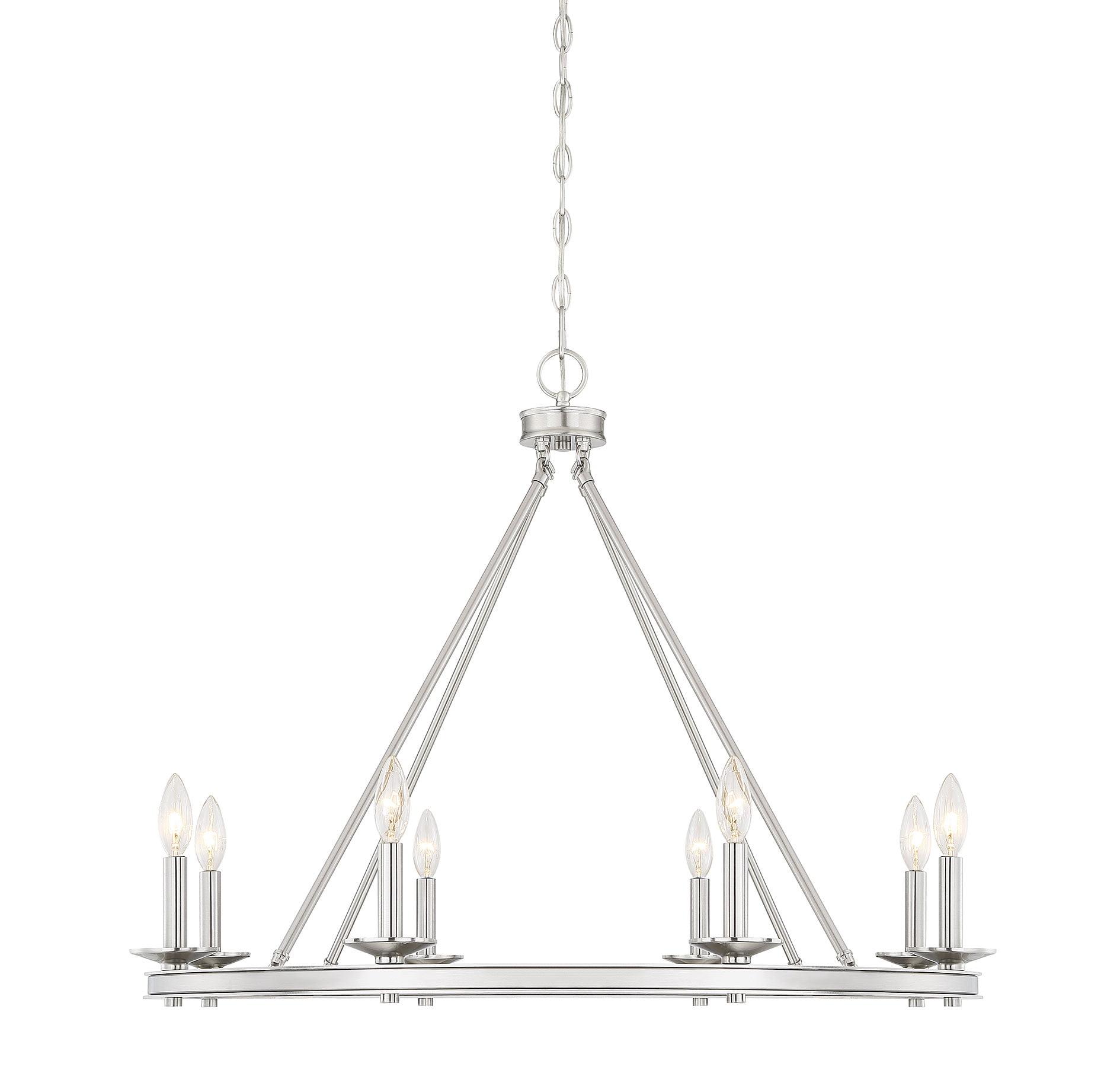 Satin Nickel 8-Light Candle Chandelier