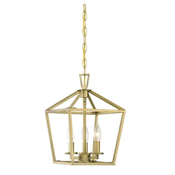Savoy House 3-320-3-322 Townsend 3 Light Foyer Pendant in a Warm Brass Finish (10" W x 15" H)