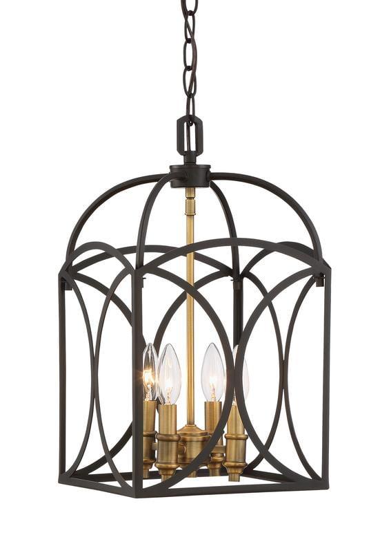 Talbot 18" English Bronze and Warm Brass 4-Light Pendant