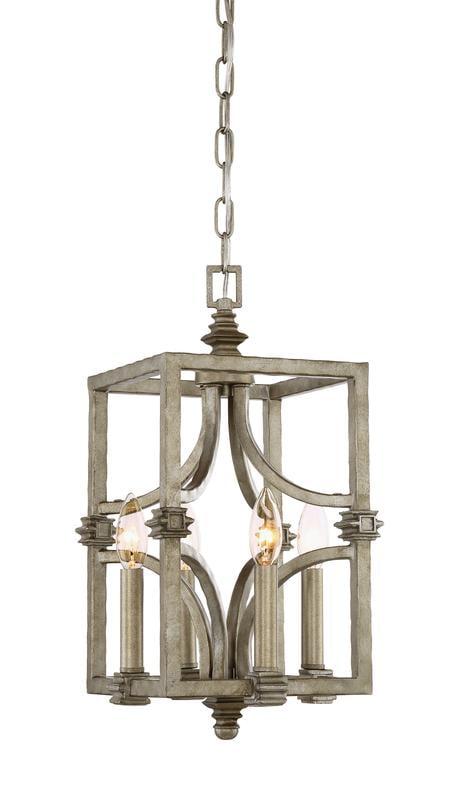 Aged Steel 4-Light Industrial Farmhouse Pendant