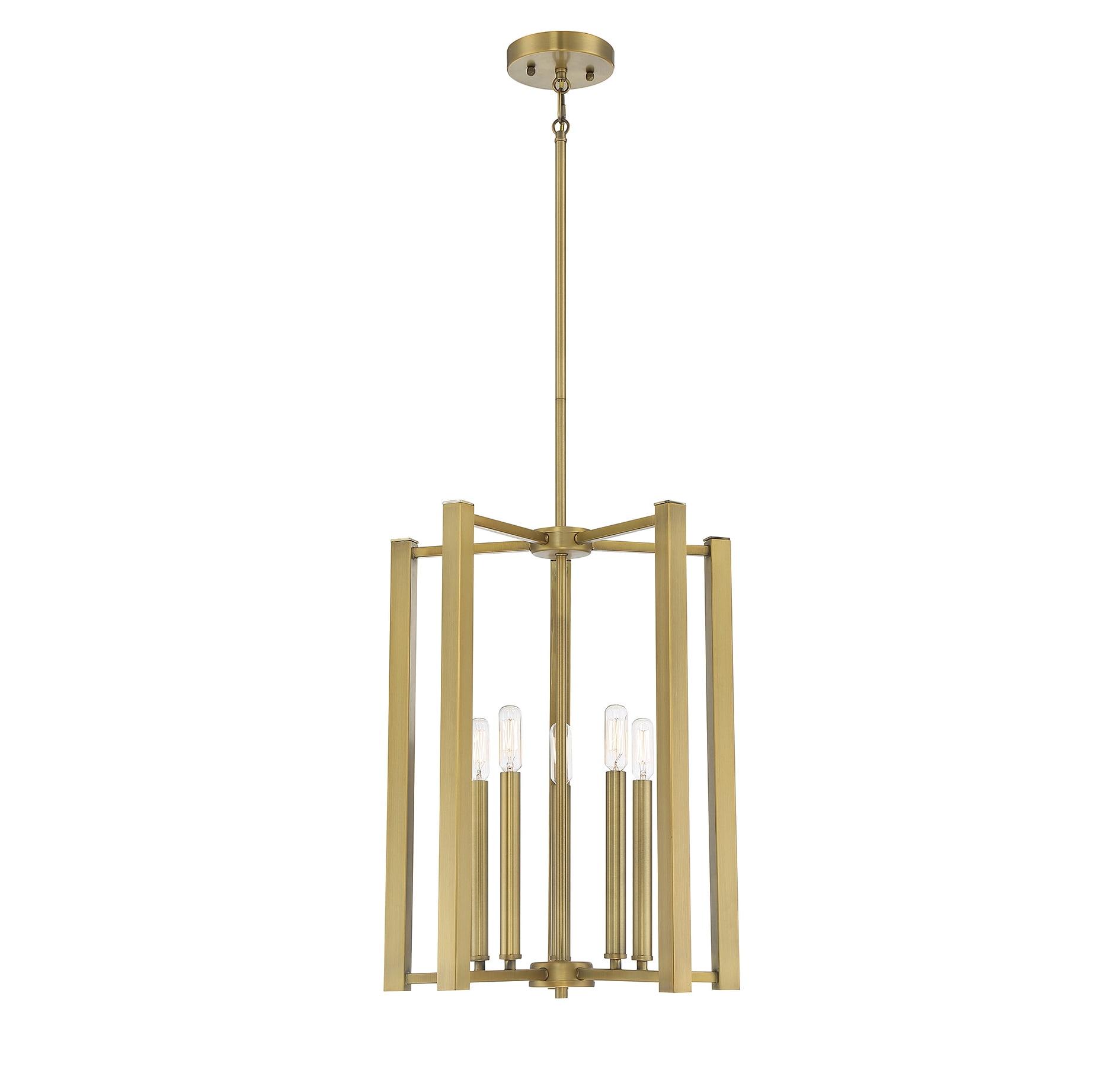 Benson Warm Brass 5-Light Lantern Pendant