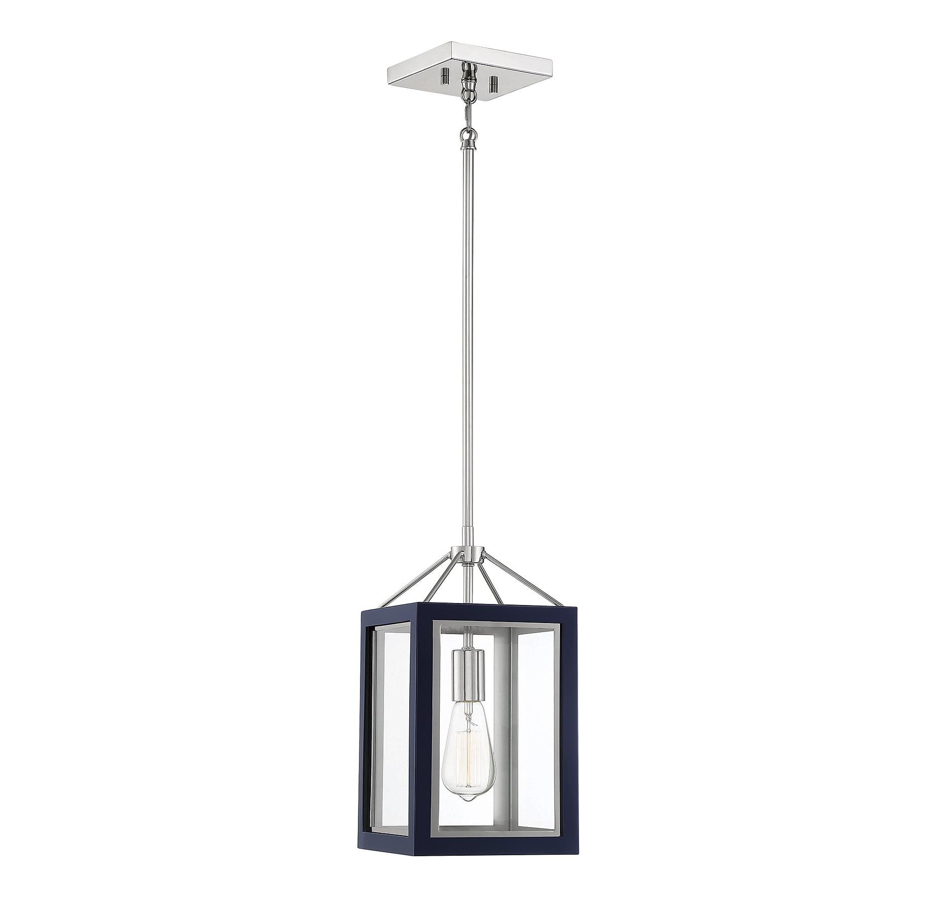 Savoy House Carlton 1 - Light Pendant in  Navy/Polished Nickel