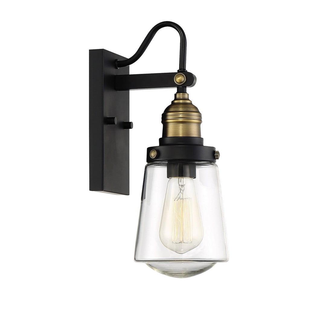 Savoy House Exterior Collections 1 - Light Wall Light in  Vintage Black/Warm Brass