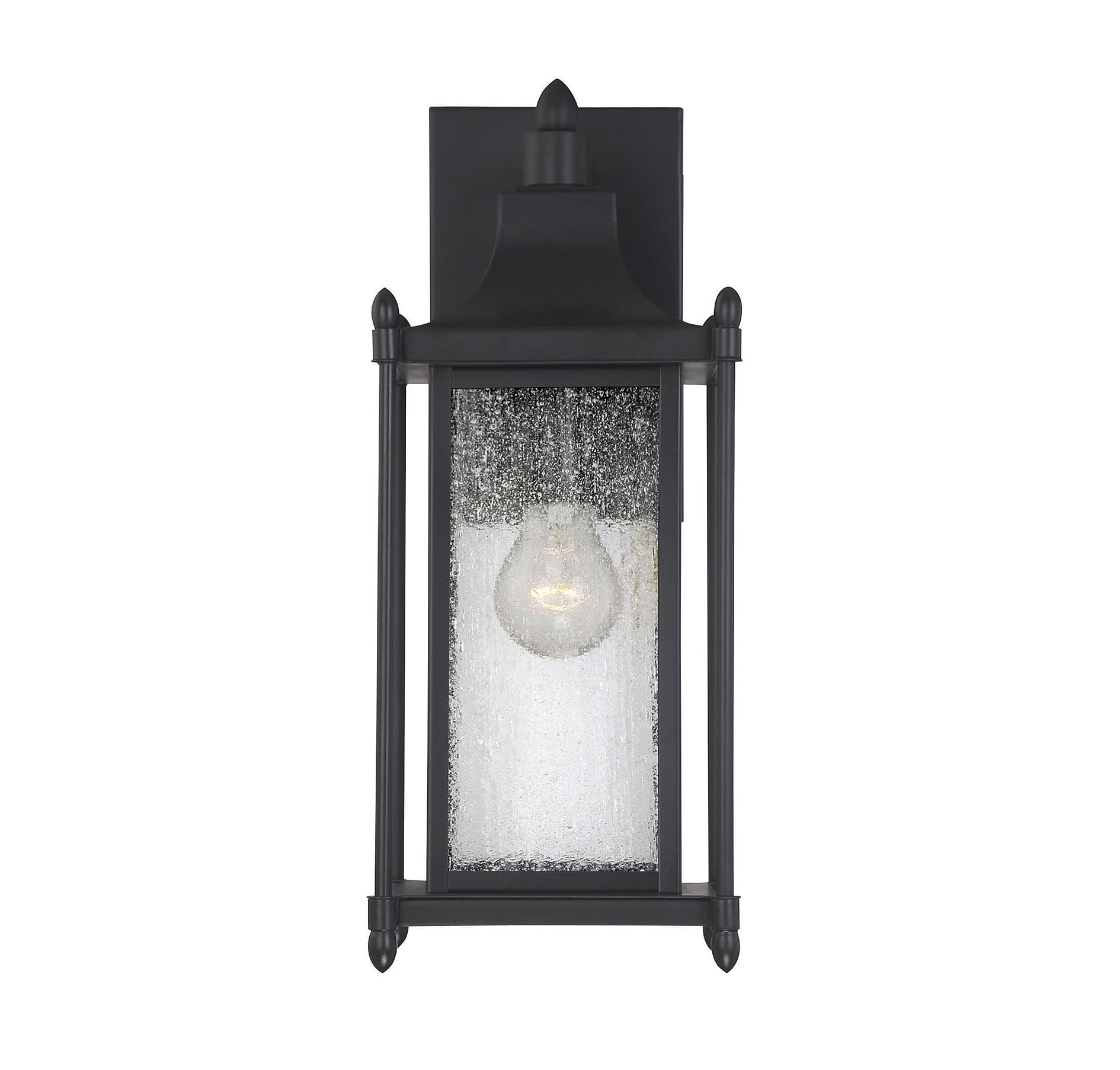 Black Metal 16" Dimmable Outdoor Wall Lantern Sconce