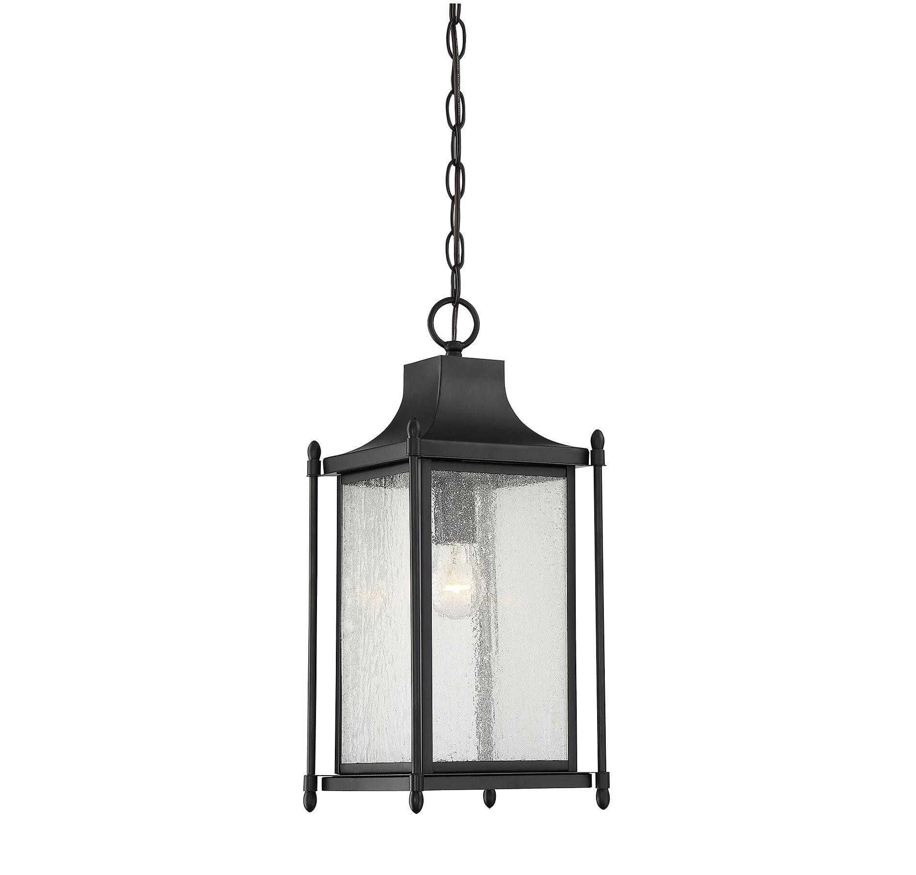 Dunnmore Black and Clear Glass Outdoor Hanging Lantern