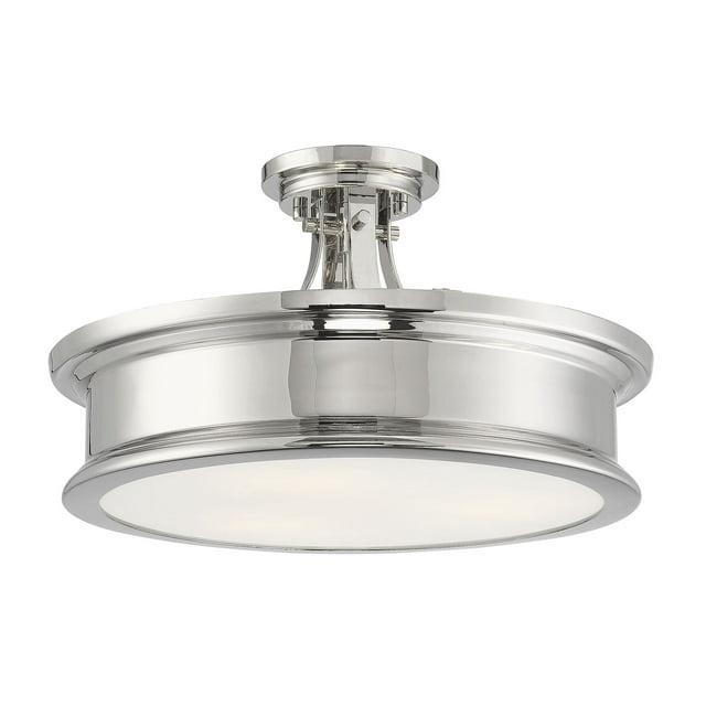Savoy House Watkins 3-Light Ceiling Light in Polished Nickel