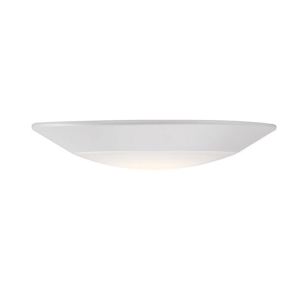 Savoy Elegance 7.48" White Glass LED Flush Mount Ceiling Light