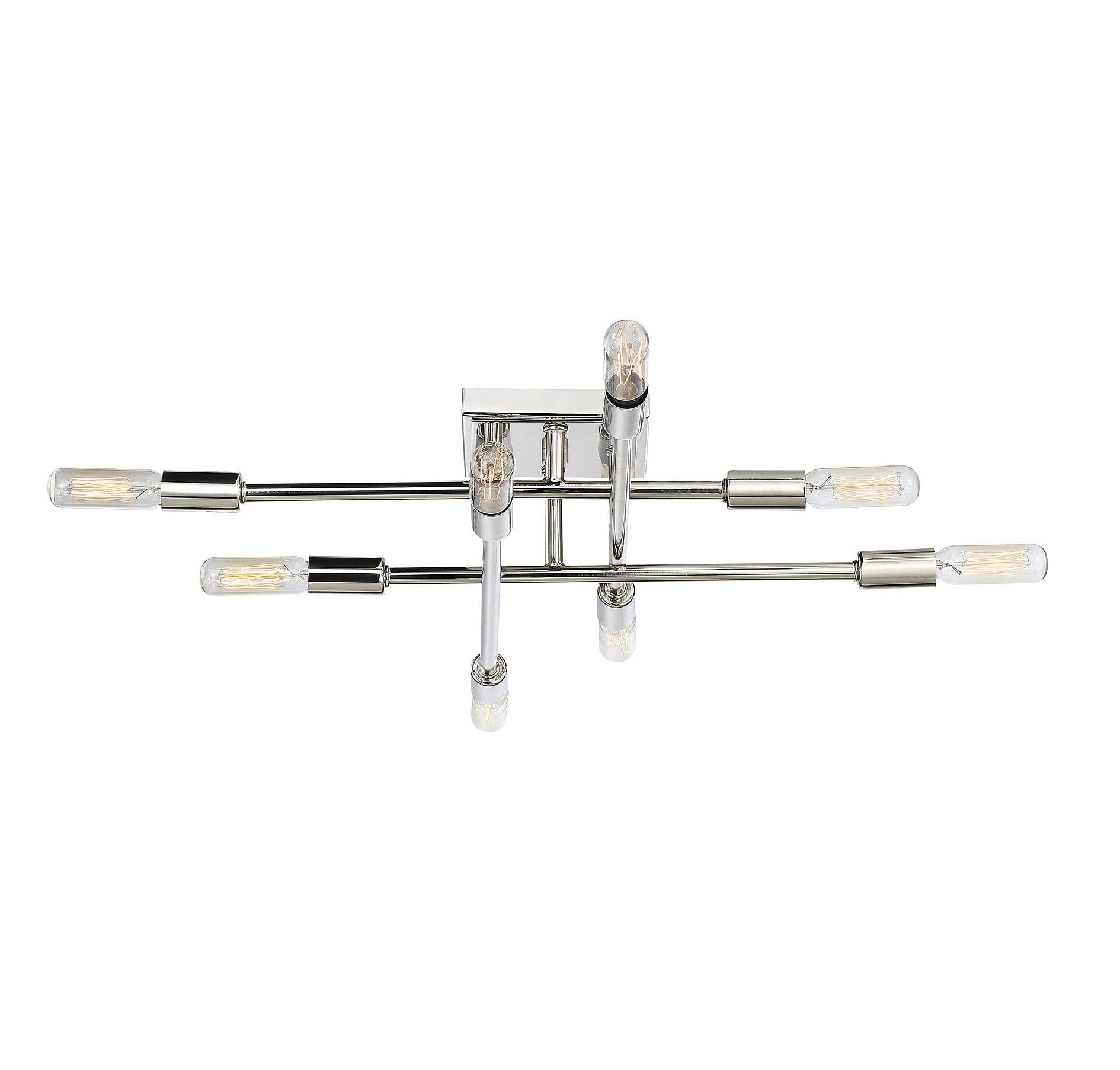 Lyrique Polished Nickel 8-Light Semi-Flush Ceiling Mount