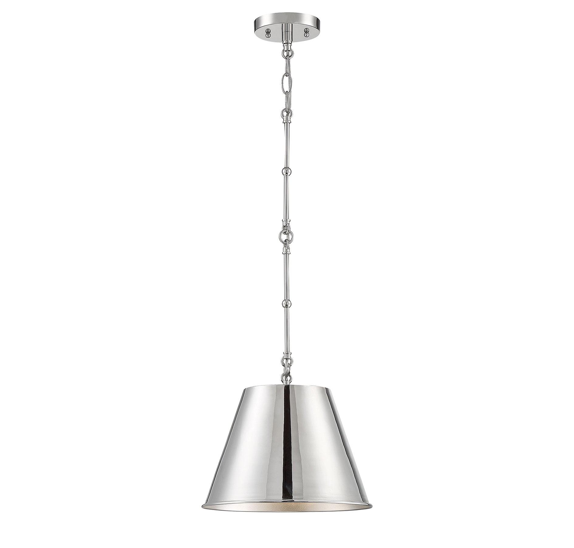 Alden Polished Nickel Mini Pendant Light with Glass Shade