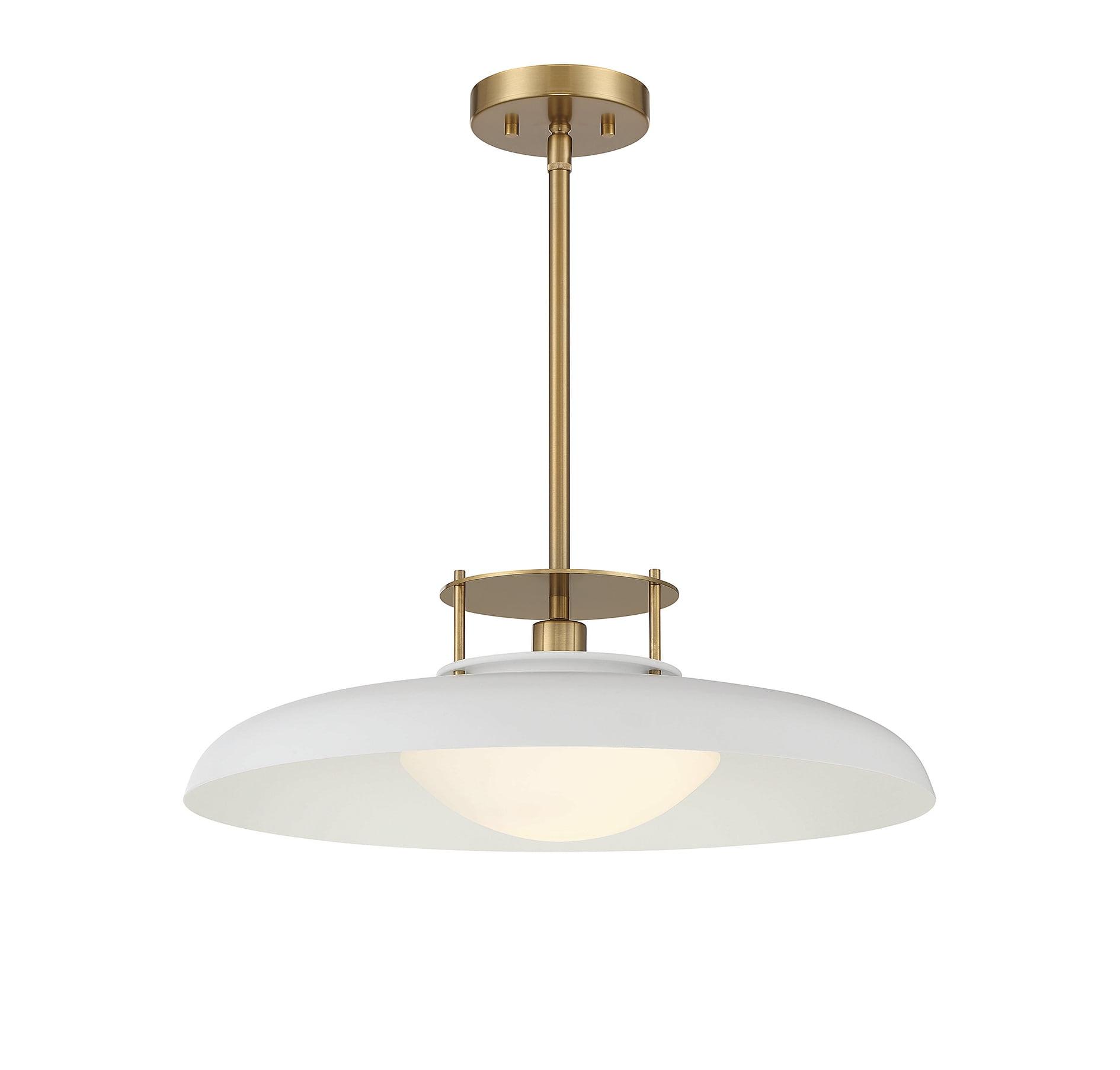 Savoy House Gavin 1 - Light Pendant in  White/Warm Brass