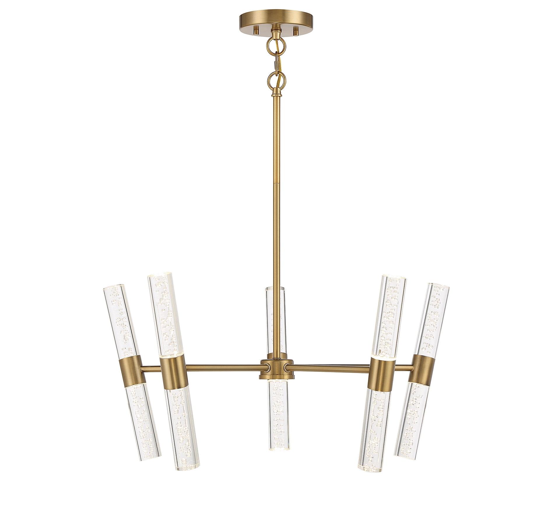 Arlon 10-Light Warm Brass LED Pendant with Bubble Glass